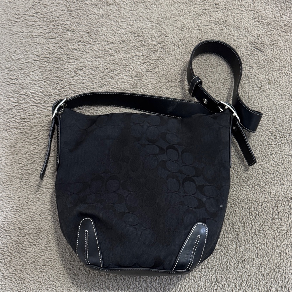VINTAGE coach Black Shoulder Bag - Picture 2 of 9